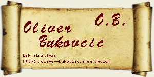 Oliver Bukovčić vizit kartica